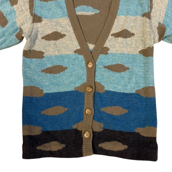 Krizia Maglia Blue Cloud Sweater Wool and Angora Cardigan Size 38 - Picture 6 of 8